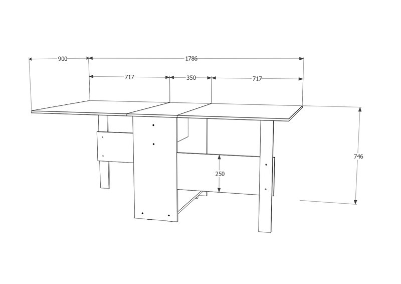 Masa plianta, Sonoma, 179 x 90 x 75 cm